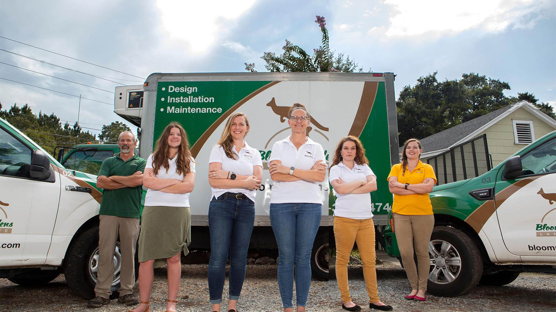 A group photo of the Bloom’n Gardens Landscape team in Mableton, GA.