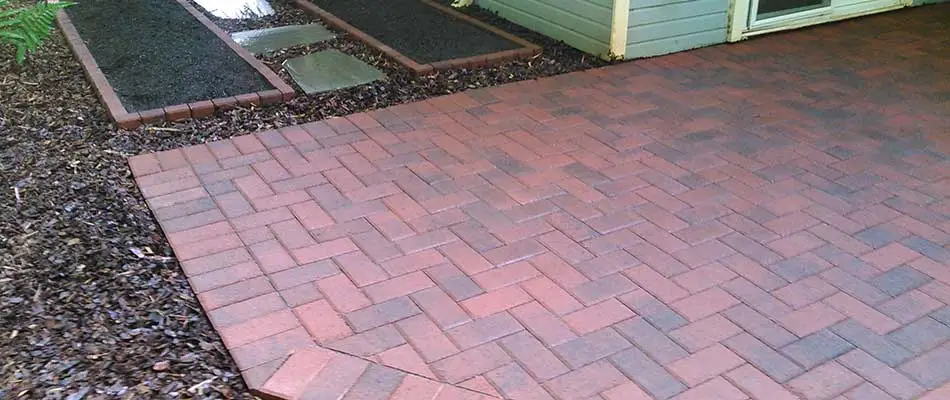 Small brick paver patio construction in Atlanta, GA.