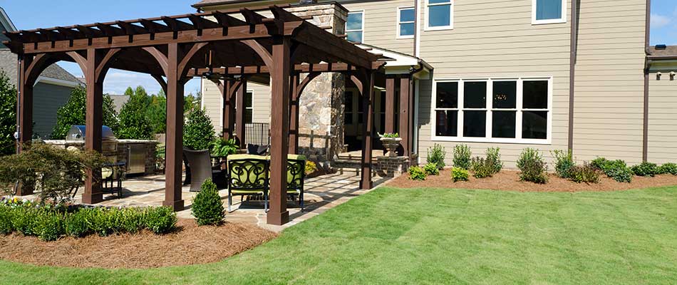 Custom pergola, patio, and landscaping at a home in Smyrna, GA.