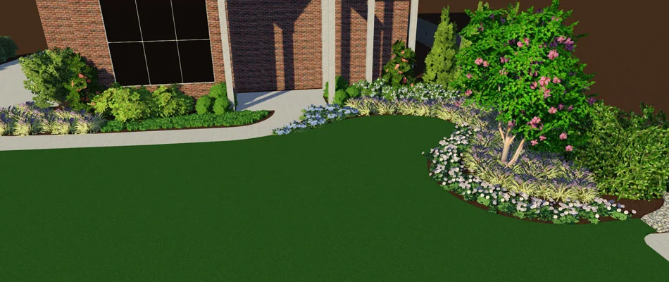 Computer generated 3d design for a landscaping project