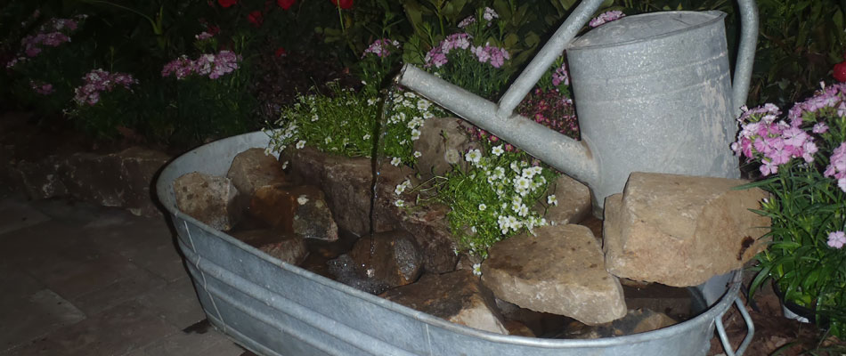 Stand alone water feature at a residential property.