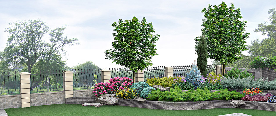 A 3D landscape design rendering created by our experts in Atlanta, GA.