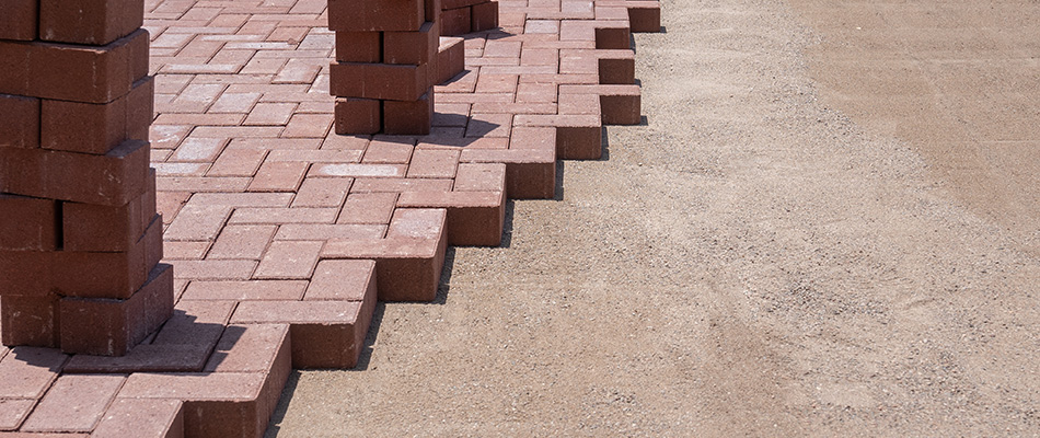 Brick pavers set in a herringbone pattern in Brookhaven, GA.
