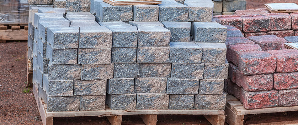 Pavers on pallet for driveway installation in Smyrna, GA. 