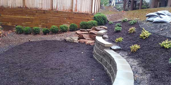 Landscape bed renovation completed at a Atlanta property.